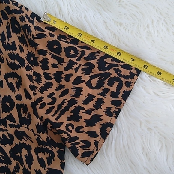 NWOT Missguided Brown Leopard Print Shirt Smock Mini Dress - Picture 16 of 16